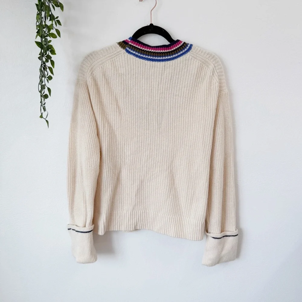 Scotch & Soda V-Neck Crochet Sweater Sz M - Picture 3 of 6